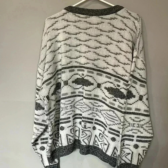 [2XL]Vintage Fine Line Men Aztec Geo  Pattern Knit Men Sweater - Picture 7 of 8